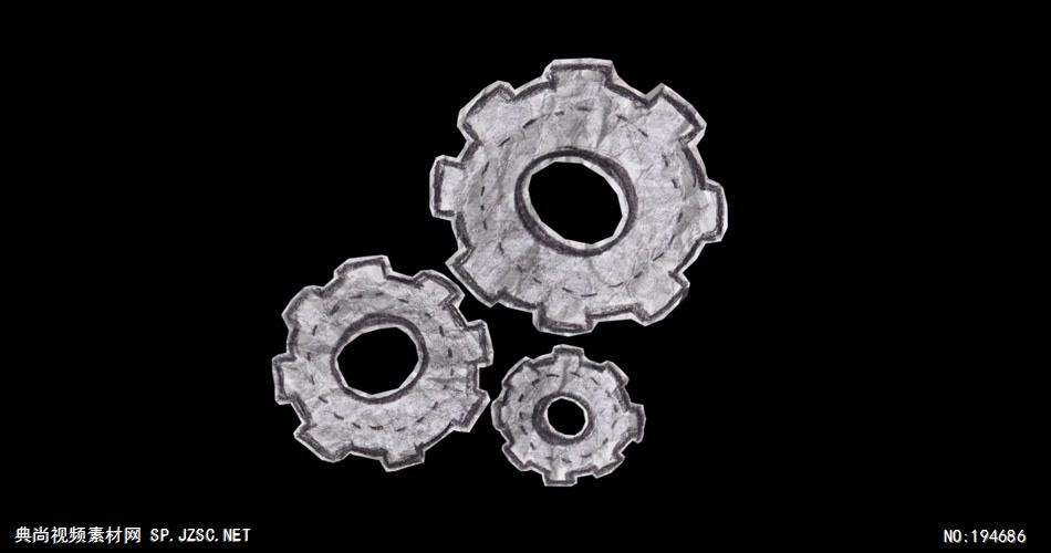 纸质装饰元素  (   )Gears 视频素材下载