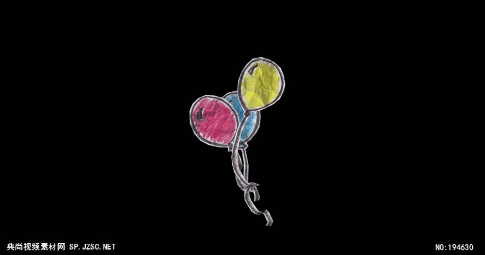 纸质装饰元素  (   )Balloons 视频素材下载