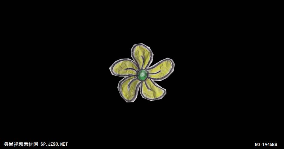 纸质装饰元素  (   )Flower4 视频素材下载