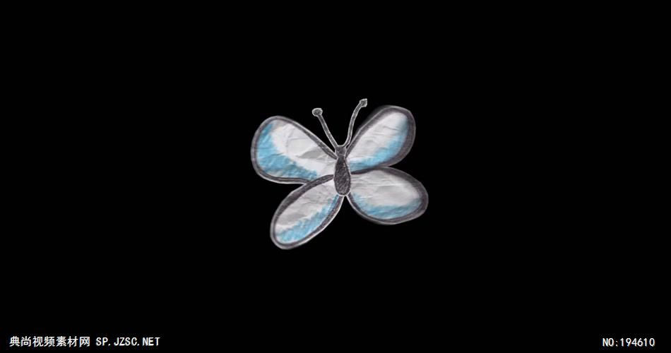 纸质装饰元素  (   )Butterfly 视频素材下载