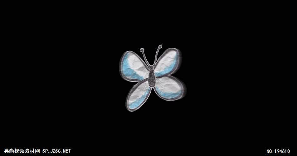 纸质装饰元素  (   )Butterfly 视频素材下载