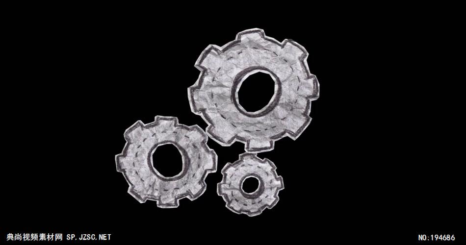纸质装饰元素  (   )Gears 视频素材下载