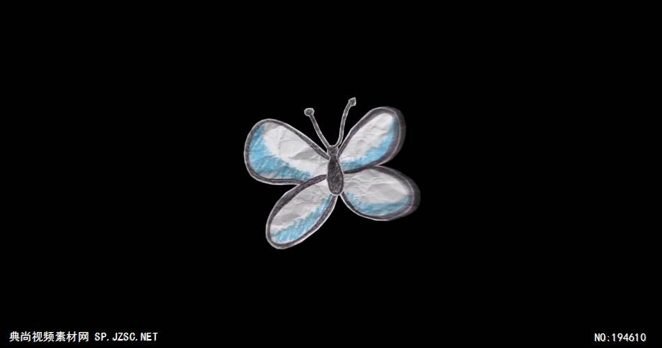 纸质装饰元素  (   )Butterfly 视频素材下载