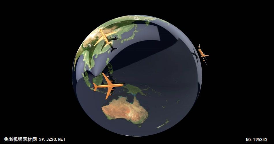 象征着全球交通运输的一个素材  &   & earthplanes 视频素材下载