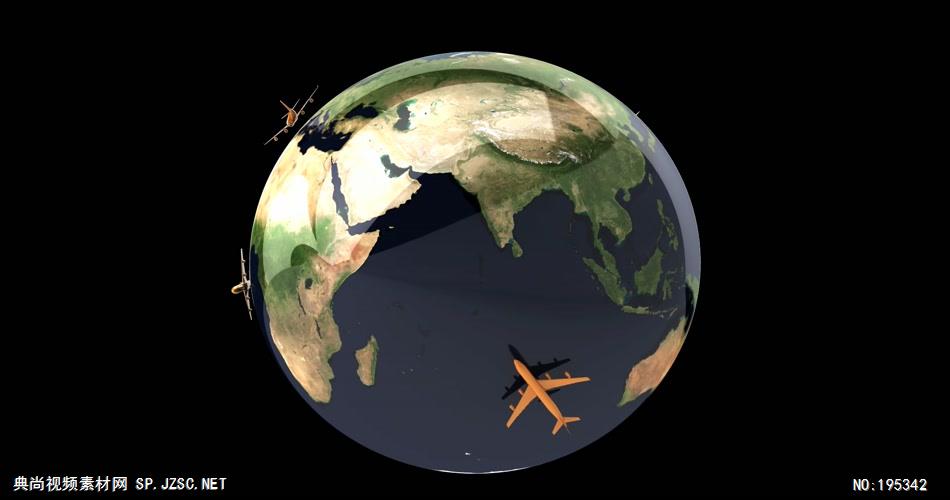 象征着全球交通运输的一个素材  &   & earthplanes 视频素材下载