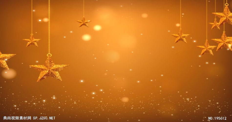 金色星星挂饰素材  GoldenOrnamentsSD 视频素材下载
