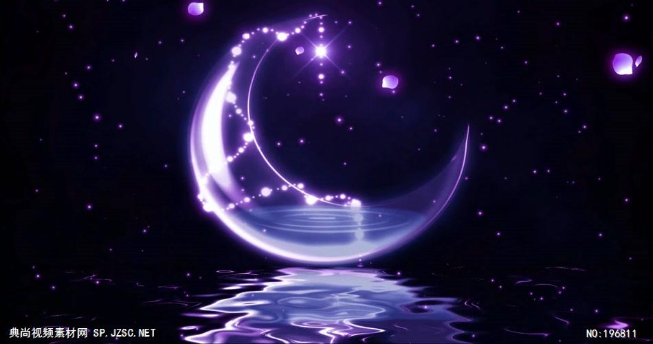 星星月亮 款A20007唯美紫色梦幻月亮花瓣无音乐