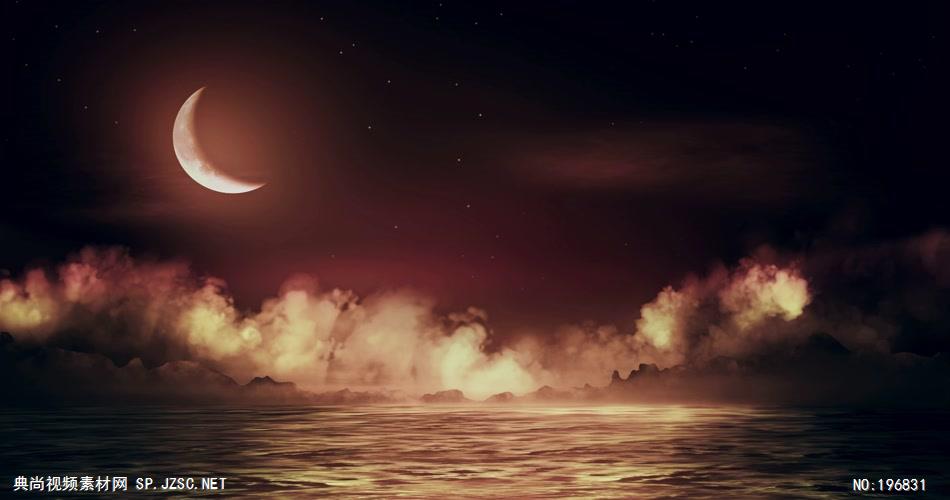 弯弯的月亮 款A2022月光下的宁静海面有音乐