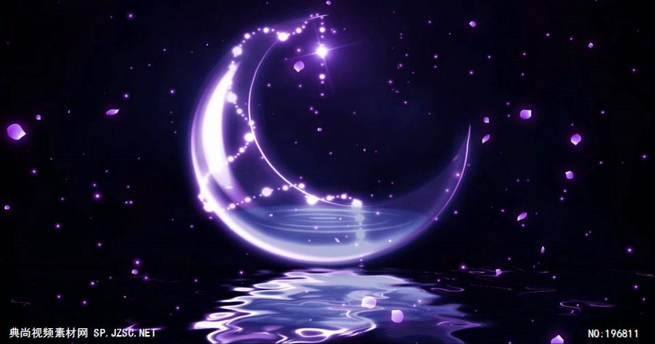 星星月亮 款A20007唯美紫色梦幻月亮花瓣无音乐