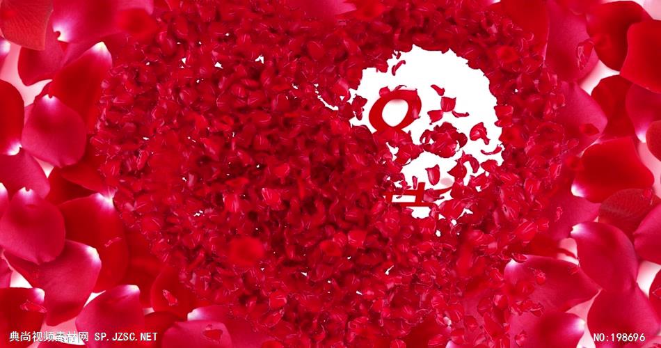 红色玫瑰花瓣妇女节led背景视频视频素材 抒情唯美