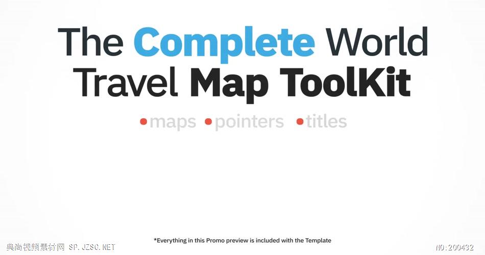 14430 世界地图国家旅游地点展示路径动画 2020ae特效素材下载网站