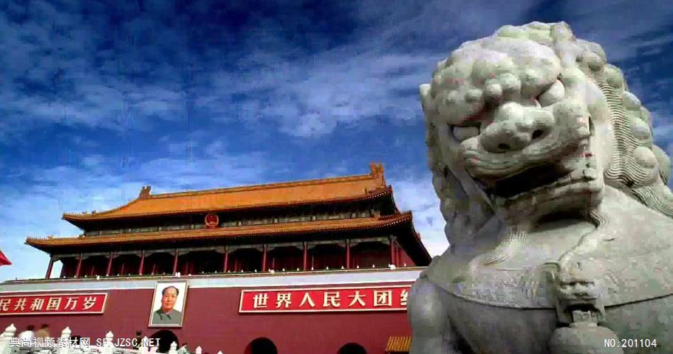 天安门和大石狮子中国名胜风景标志性景点高清视频素材