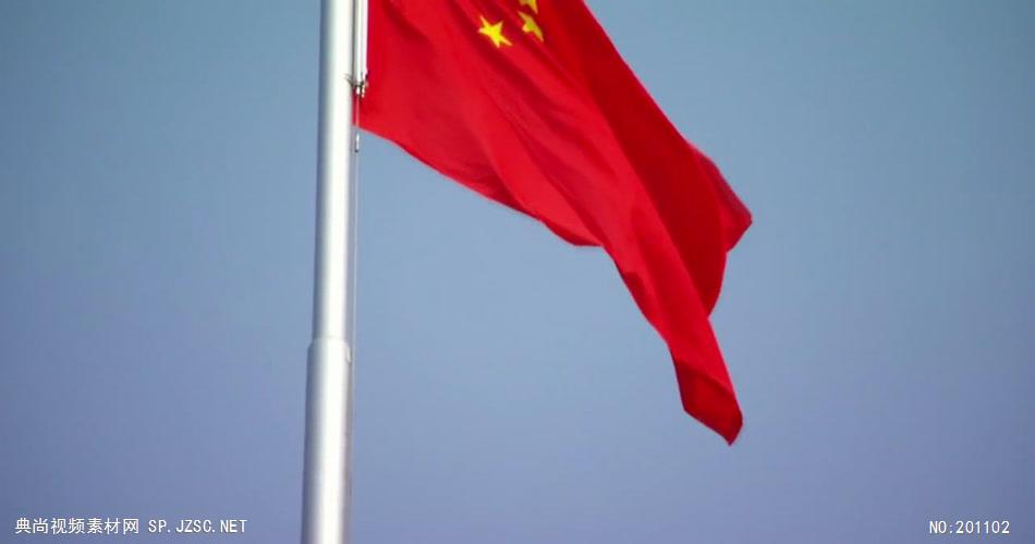 天安门广场红旗飘飘中国名胜风景标志性景点高清视频素材