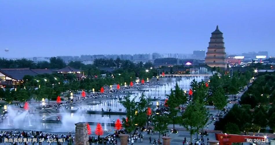 西安航拍风光城市生态公园_batch中国名胜风景标志性景点高清视频素材