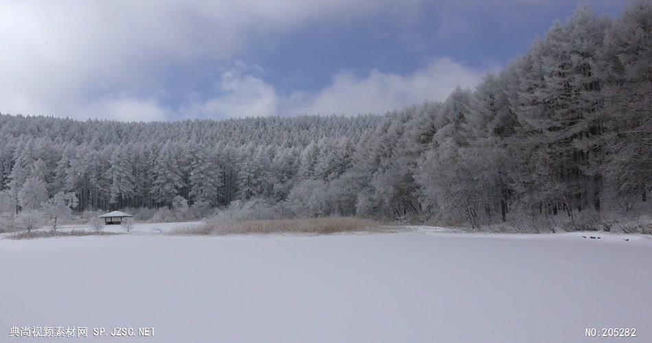 ［4K］ 高原雪景2 4K片源 超高清实拍视频素材 自然风景山水花草树木瀑布超清素材