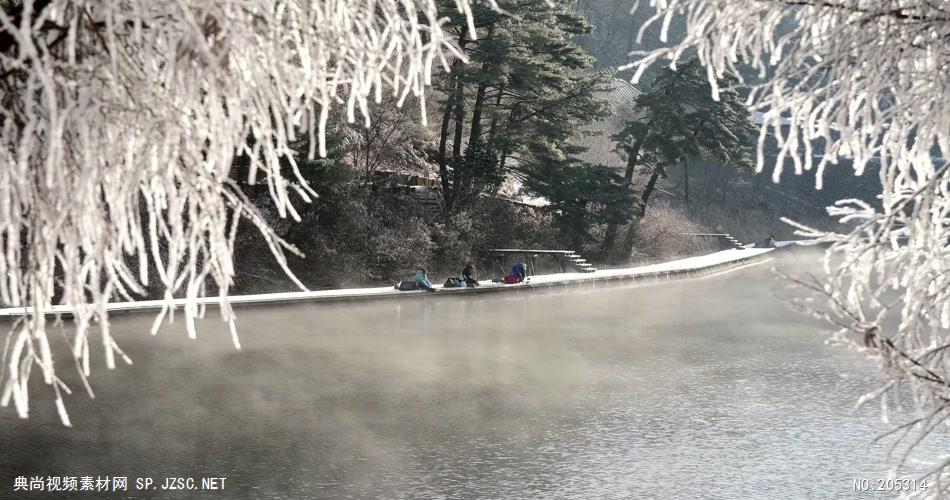 ［4K］ 迷雾美丽的冬季湖 4K片源 超高清实拍视频素材 自然风景山水花草树木瀑布超清素材