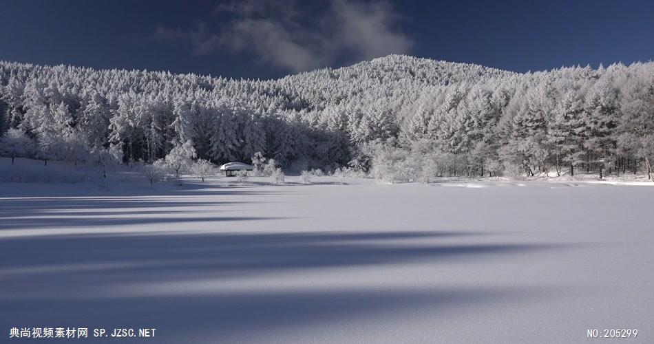 ［4K］ 冬季高原雪景 4K片源 超高清实拍视频素材 自然风景山水花草树木瀑布超清素材