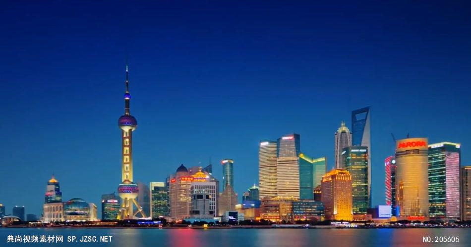 中国上海广州城市地标建筑高端办公楼夜景航拍宣传片高清视频素材城市08