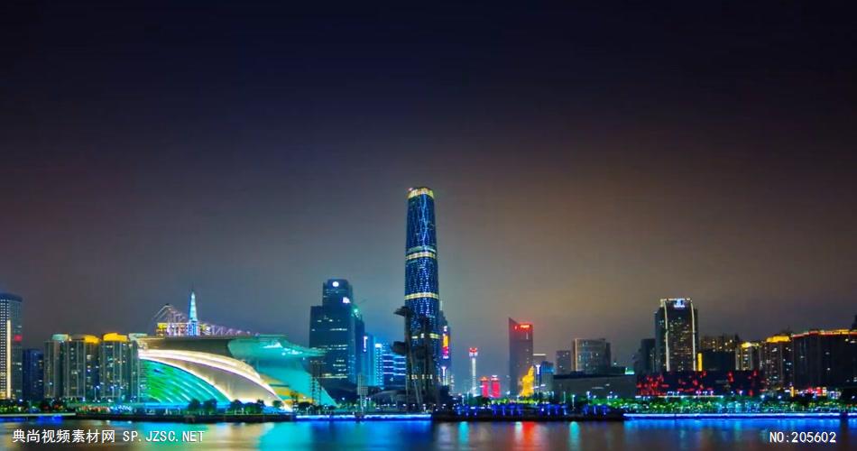 中国上海广州城市地标建筑高端办公楼夜景航拍宣传片高清视频素材城市10