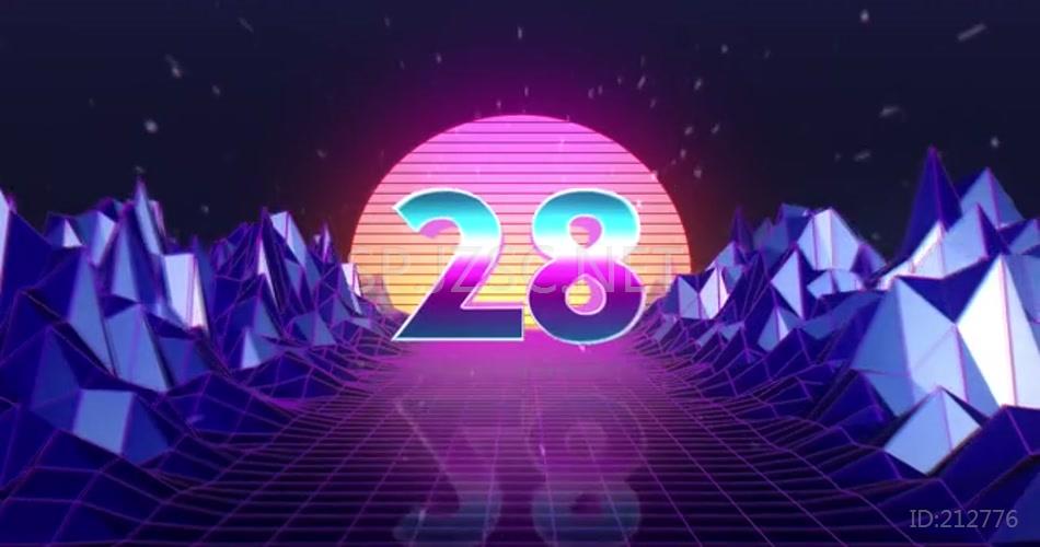 18089 复古电音新年倒计时AE素材