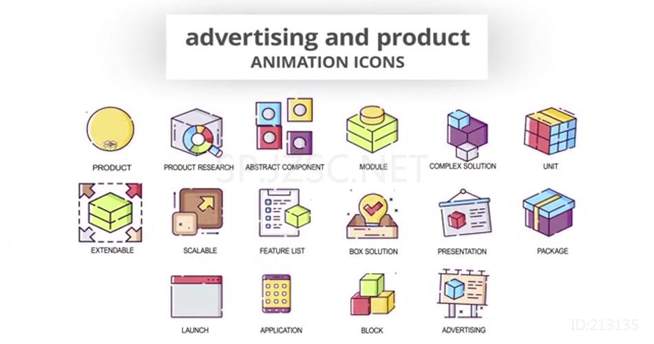 18556 广告和产品动画图标AE素材