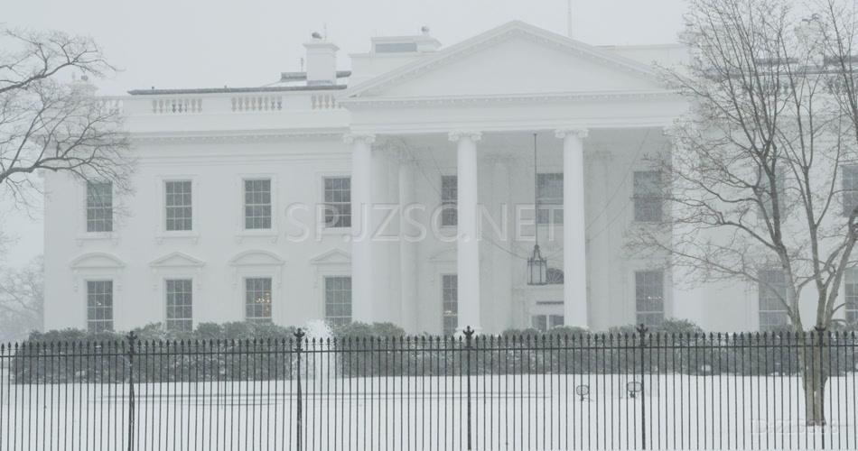 冬季暴风雪期间的白宫 4K_暴风雪 政府 雪 华盛顿特区 白色的房子 冬天