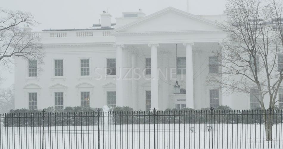 冬季暴风雪期间的白宫 4K_暴风雪 政府 雪 华盛顿特区 白色的房子 冬天