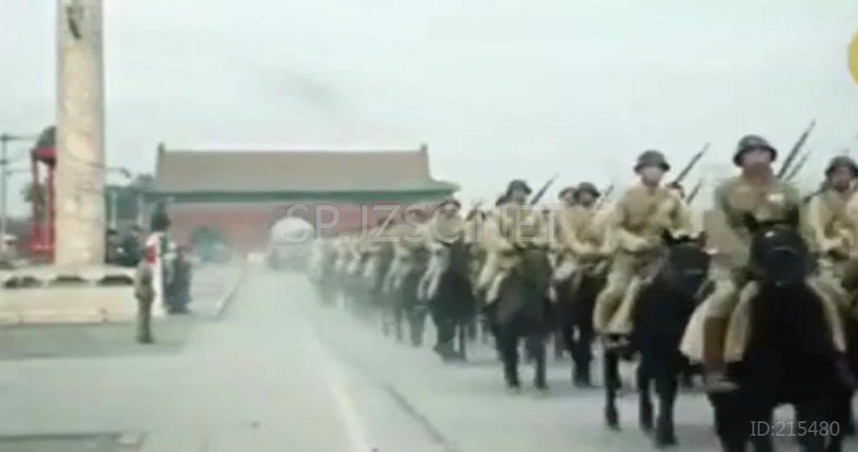 震撼彩色开国大典军队阅兵高清背景视频