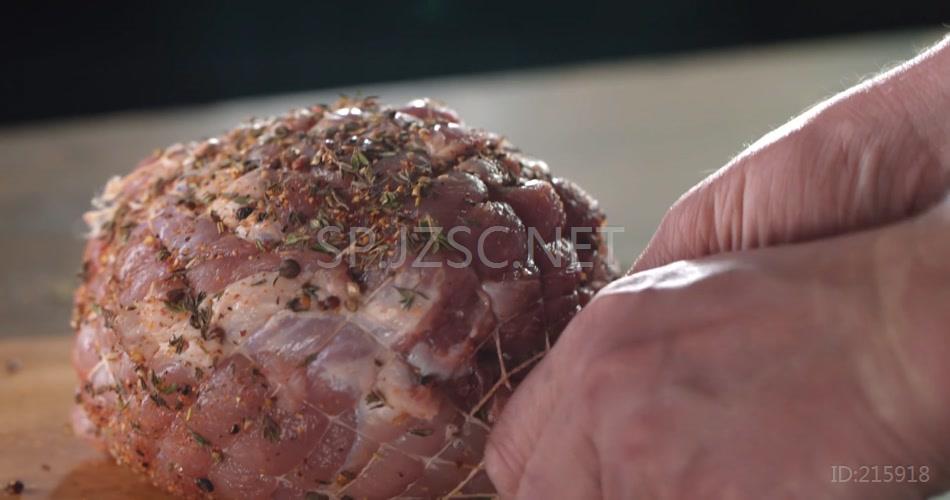 特写肉制品切割腌制高清实拍背景视频