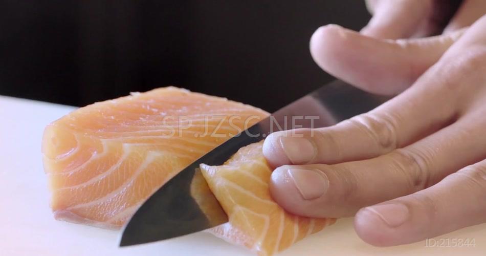 三文鱼美食视频实拍素材