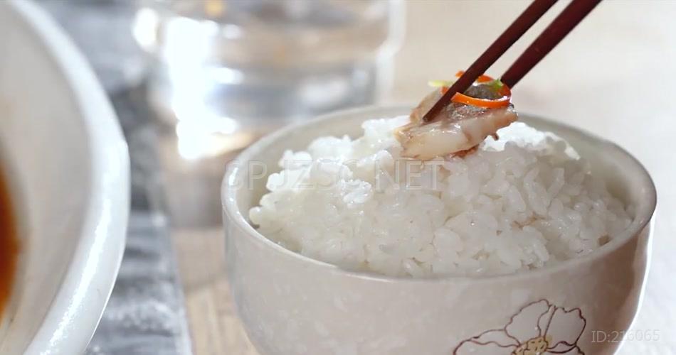 特写大米主食白米饭有机大米宣传背景视频