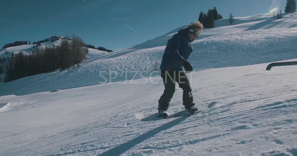 帅气滑雪运动冬季滑雪比赛视频素材