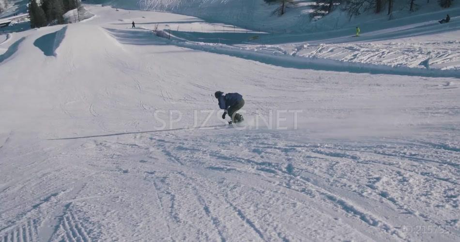 帅气滑雪运动冬季滑雪比赛视频素材