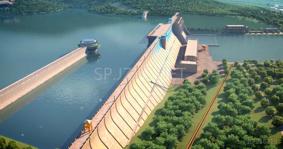 丰满水电站 3d建筑漫游动画 水库 大坝 鸟瞰 水库 三维地产 三维 建筑 动画