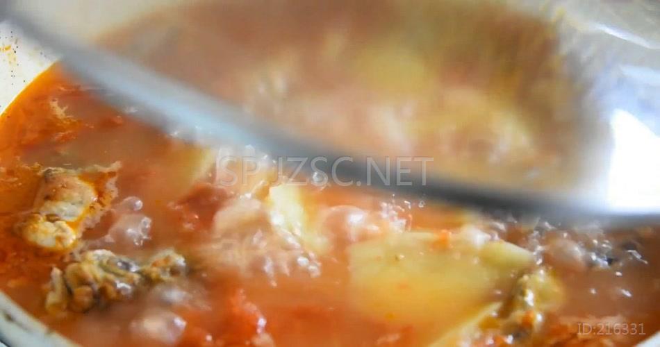 番茄土豆小排汤超清无水印美食视频