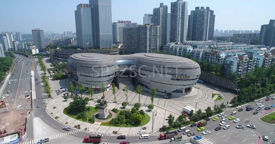泸州城市 港口 码头 长江 高速 立交 大剧院 街道 车流