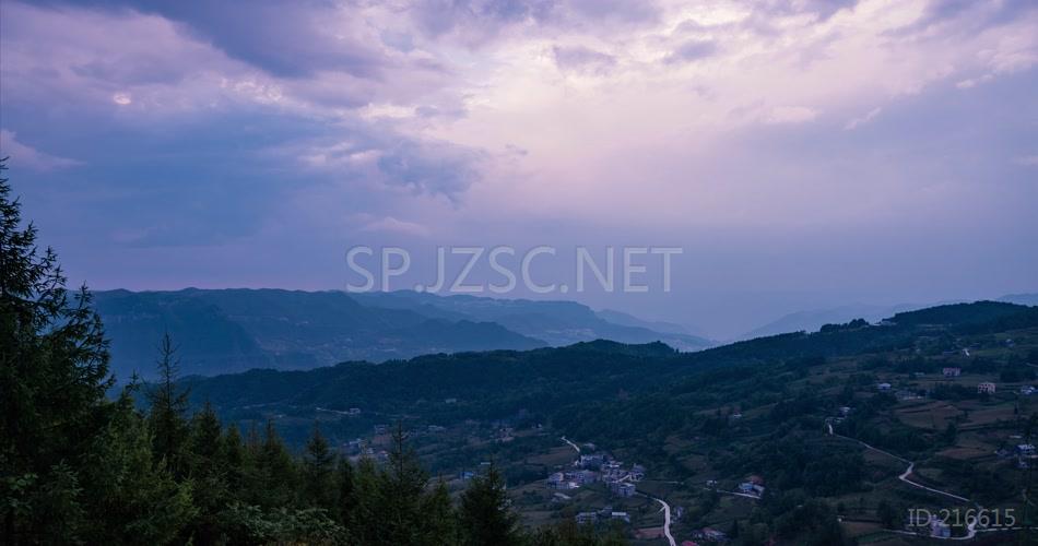 大山延时山村云朵云雾
