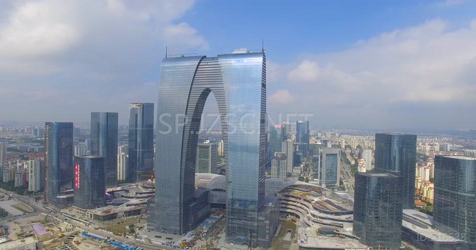 苏州金鸡湖航拍 城市景观航拍 东方之门 宣传视频实拍 4K