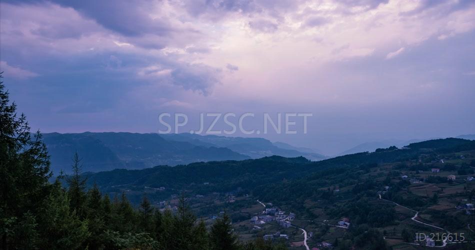 大山延时山村云朵云雾