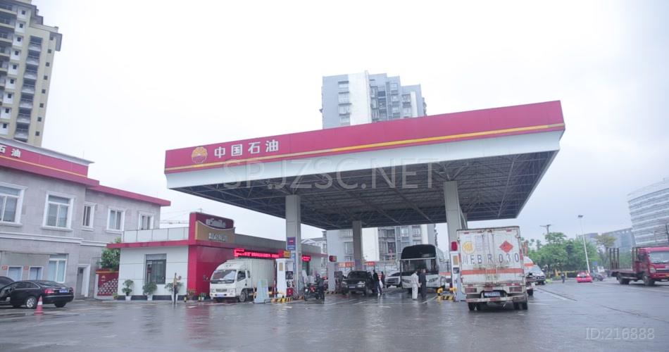 中国石油加油站车流视频素材加速变延时