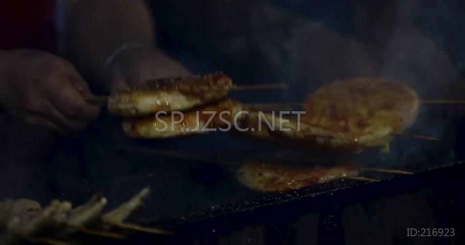 美食烤串大排档宵夜烧烤视频素材