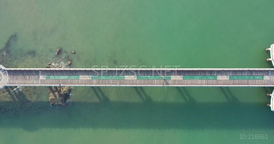 航拍烟台东山栈桥旅游宣传景观视频素材