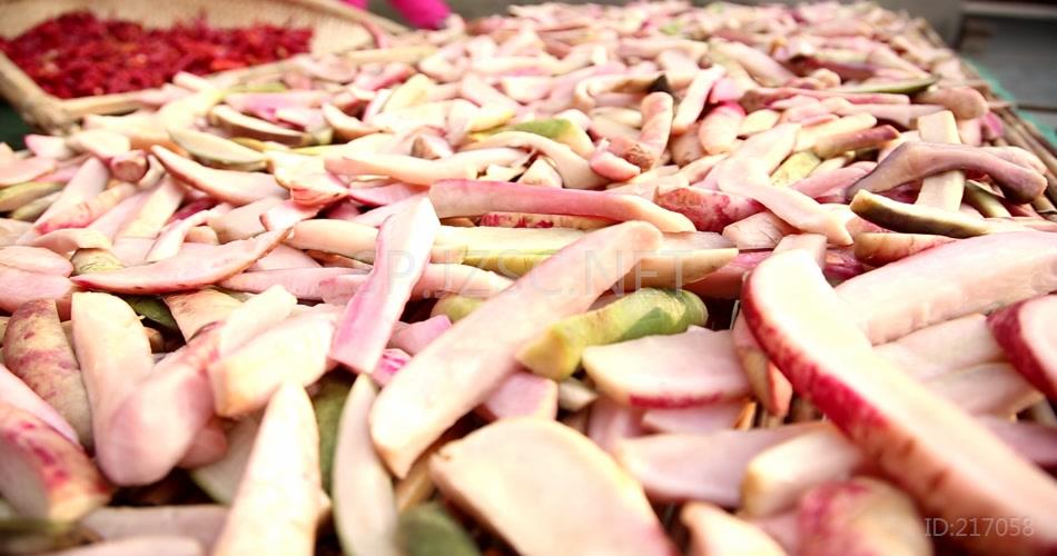 腌制的萝卜干食品4K超清视频