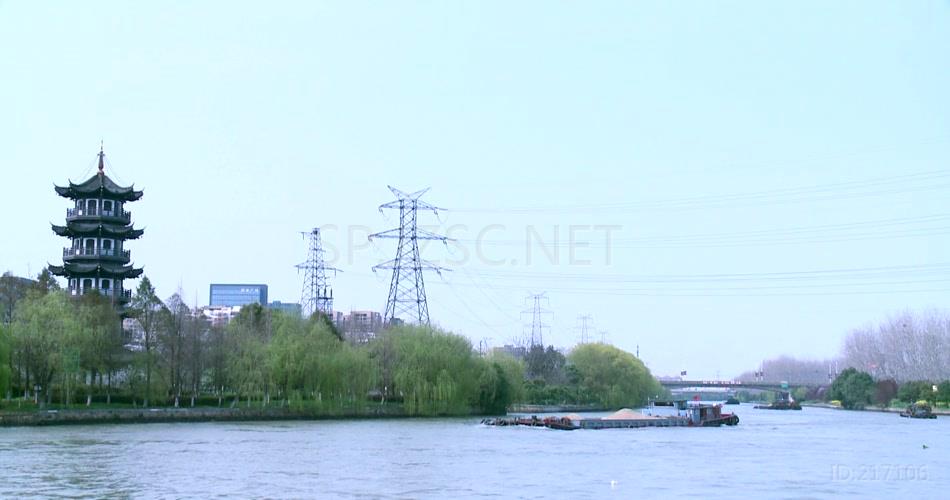 京杭大运河延时摄影高清视频素材