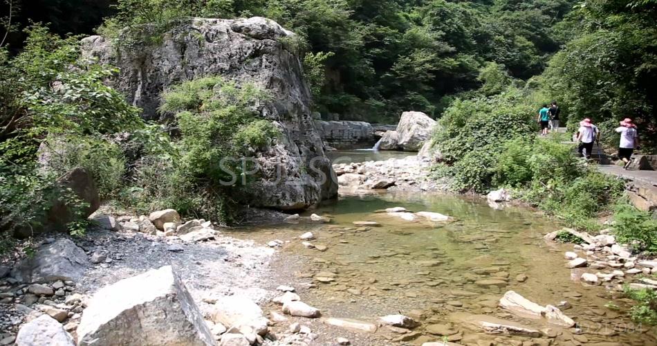 木桥 人 树 山 溪水 木梯 亚洲最高瀑布