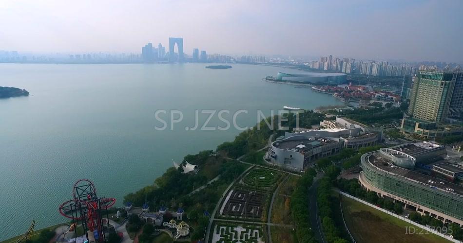 航拍苏州城市美景