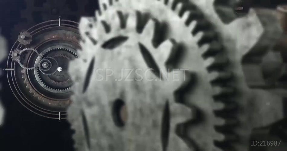 高科技高精密钢铁金属机械齿轮工业设计视频背景