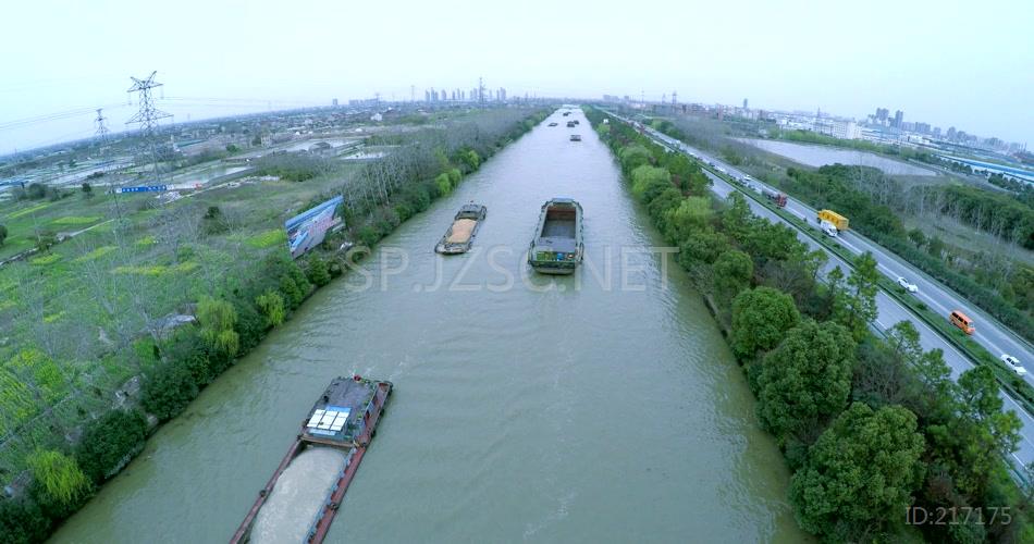 航拍京杭大运河高清视频素材