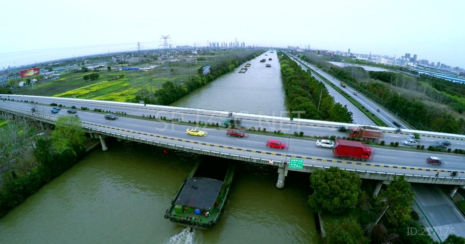 航拍京杭大运河高清视频素材