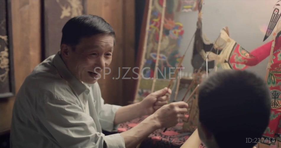 传统民间艺术皮影戏全家幸福生活人物篇视频素材